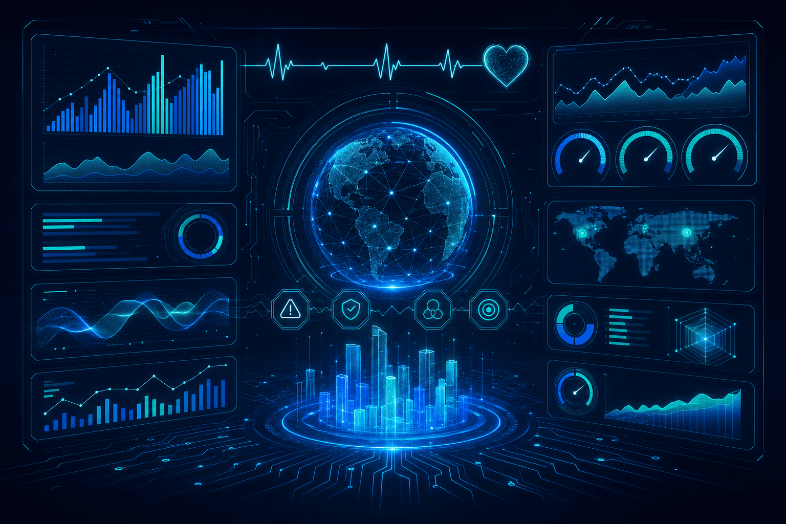 Pulso del Negocio: dashboard de inteligencia empresarial de Nervaz con KPIs, alertas y predicciones en tiempo real